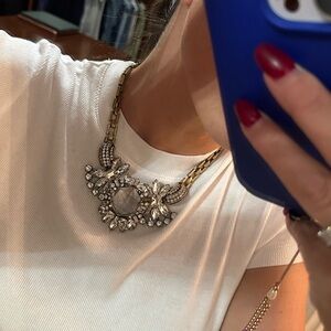 J.Crew 
Costume statement necklace
Bronze and crystal